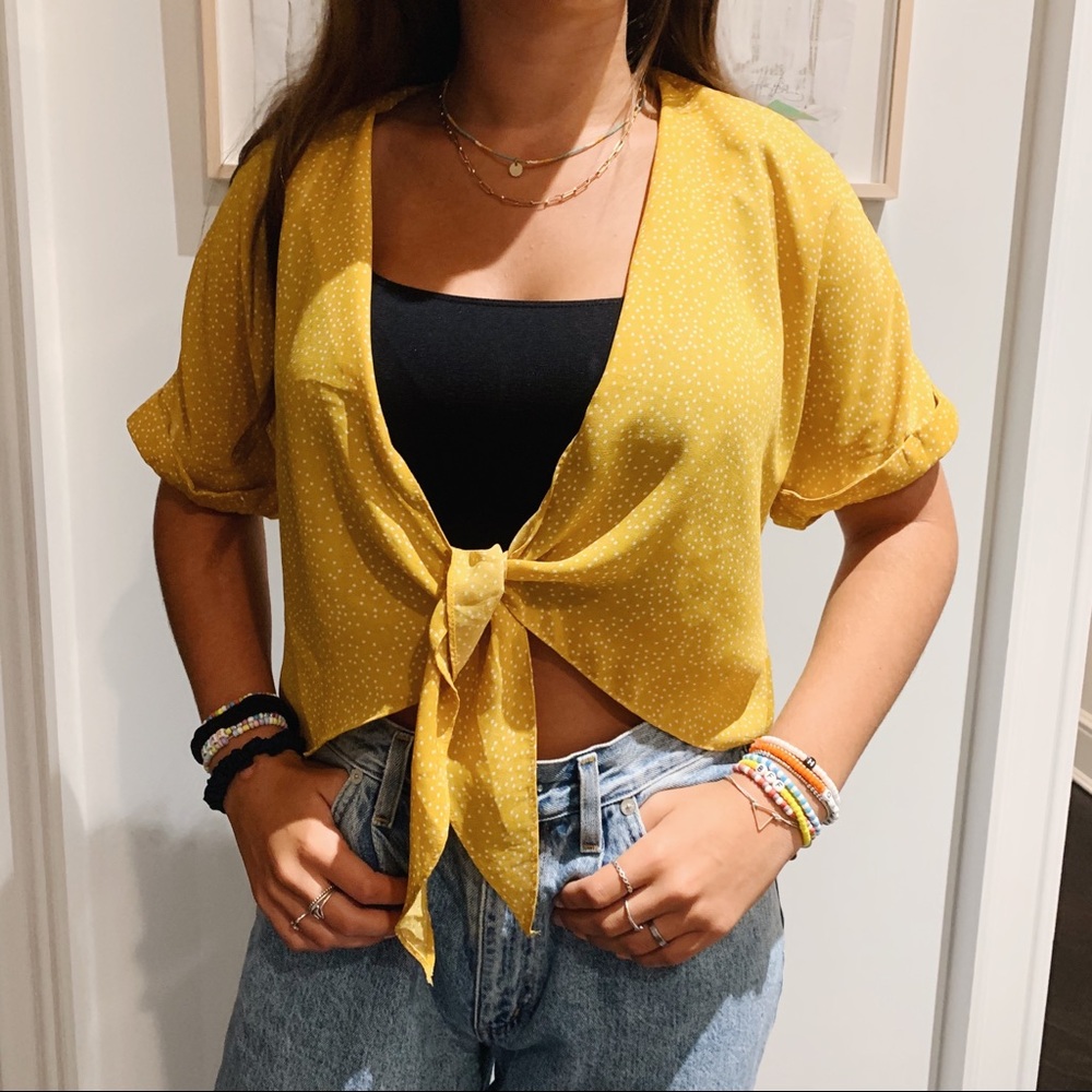 Yellow Tie Blouse
